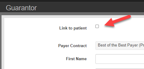 Best Practice link patient guarantor to another patient account