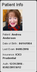 The patient info box can be seen on all patient screens