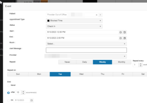 Recurring Appointment Settings In Chart Talk